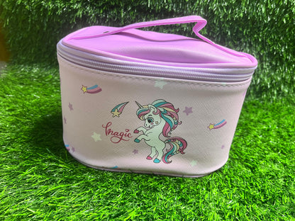 Unicorn Makeup Organizer Box for Women & Girls | Spacious Cosmetic Storage Case & Travel Toiletry Bag | Easy-Carry Vanity Holder