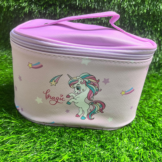 Unicorn Makeup Organizer Box for Women & Girls | Spacious Cosmetic Storage Case & Travel Toiletry Bag | Easy-Carry Vanity Holder