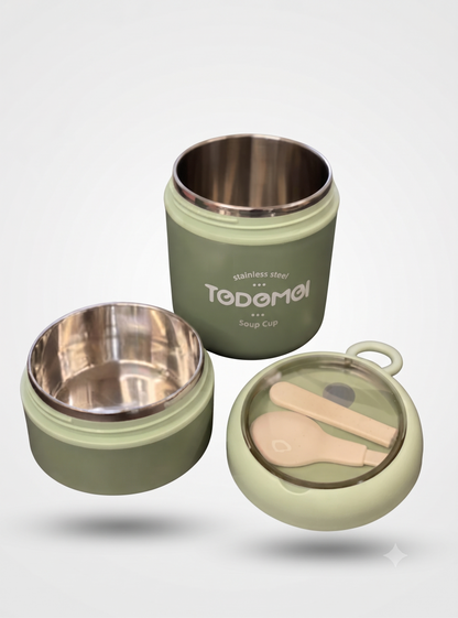Thermal Lunch Box with Stainless Steel Spoon, Vacuum-Insulated Food Container and PP Plastic Soup Cup 530ML, Pack of 1