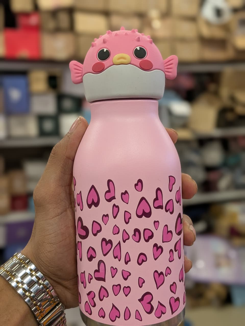 3D Animal Insulated Stainless Steel Water Bottle, 480ml, Safari Theme, Leak Proof Vacuum Flask for Kids and Adults