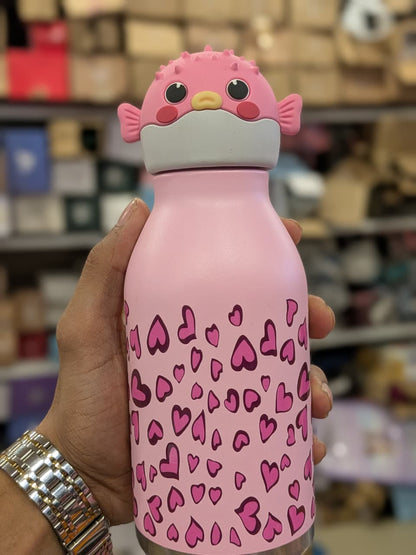 3D Animal Insulated Stainless Steel Water Bottle, 480ml, Safari Theme, Leak Proof Vacuum Flask for Kids and Adults