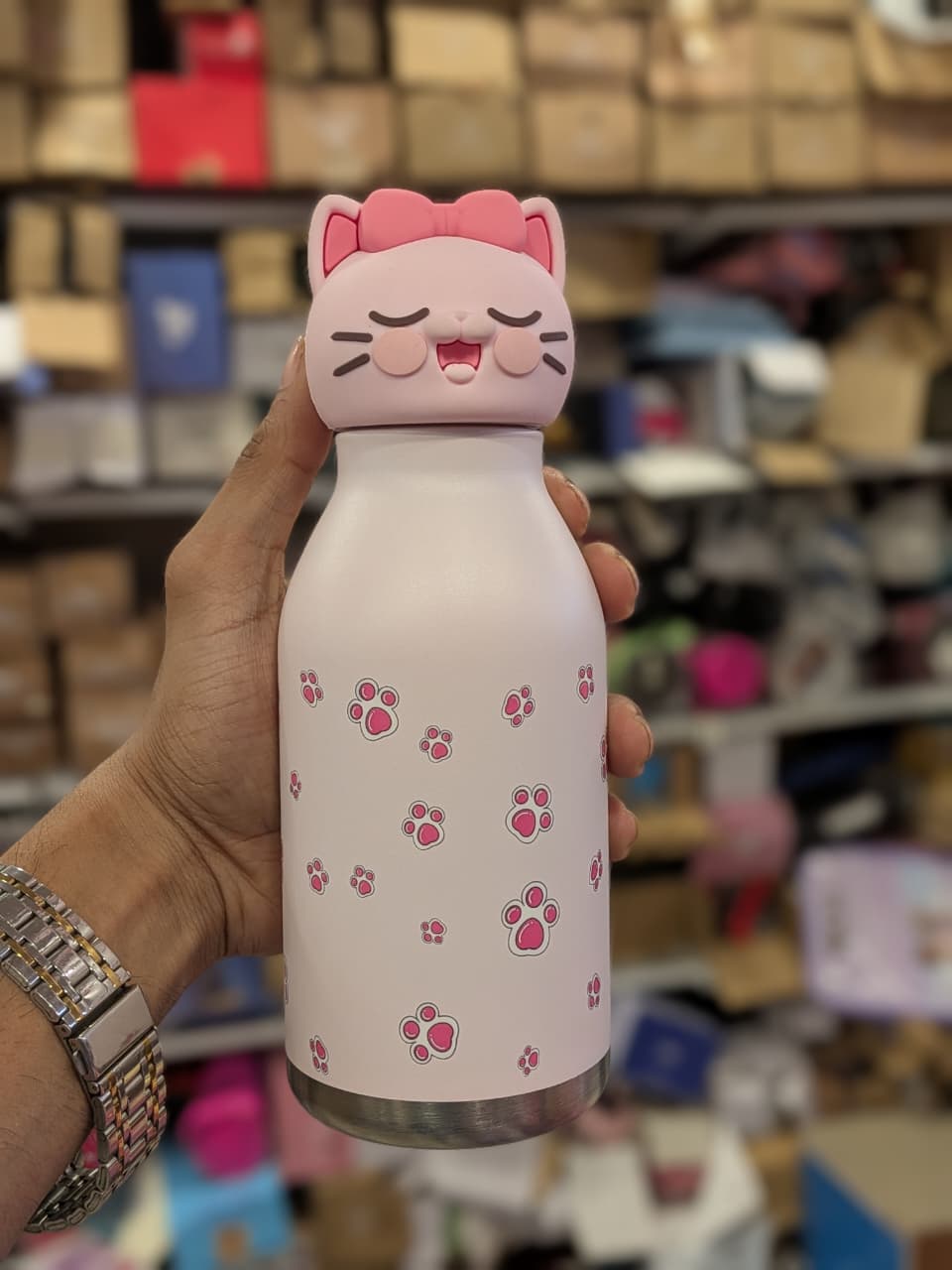 3D Animal Insulated Stainless Steel Water Bottle, 480ml, Safari Theme, Leak Proof Vacuum Flask for Kids and Adults