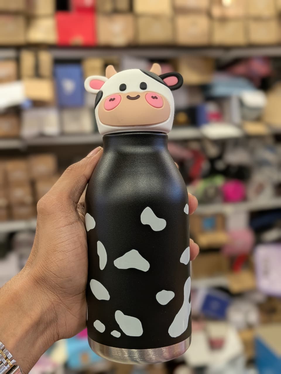 3D Animal Insulated Stainless Steel Water Bottle, 480ml, Safari Theme, Leak Proof Vacuum Flask for Kids and Adults