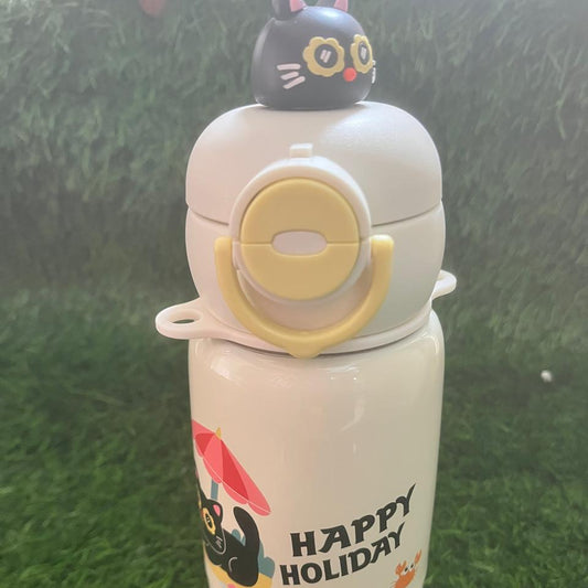 Adorable 3D Character Kids' Water Bottles with Carrying Strap