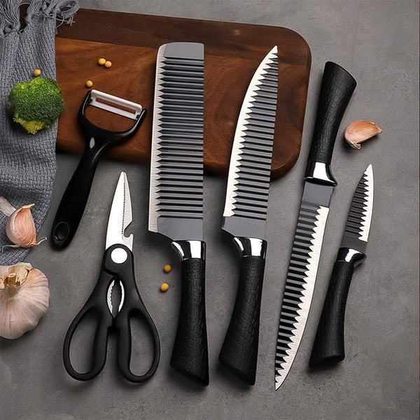 Stainless Steel Knife Set With Chef Peeler And Scissor (6 Pieces)